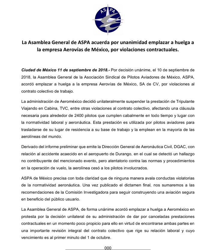 Pilotos de Aeroméxico amenazan con huelga tras accidente de Durango 2 image 45