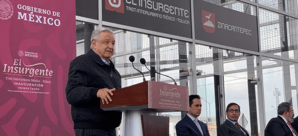 El "Insurgente" hace su viaje inaugural de México a Toluca, AMLO explica porque se llama así 2 Captura de pantalla 2023 09 15 a las 19.22.40