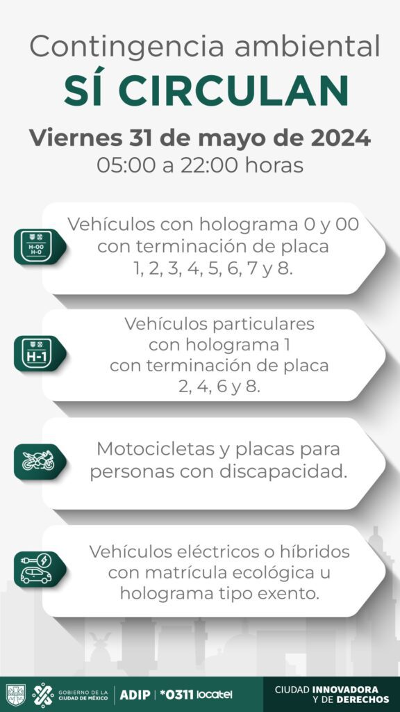 Doble Hoy No Circula: Estos autos NO pueden salir hoy viernes 31 de mayo de 2024 en CDMX y Área Metropolitana 4 GO23z9 XEAAOacr