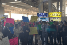 Protesta en Aeropuerto Internacional de la Ciudad de México: taxistas denuncian discriminación y competencia ilegal 3 taxistas